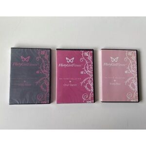 Flirty Girl Fitness 3 DVD Bundle 2 Factory Sealed 1 Used-Booty, Chair, Vixen 08’